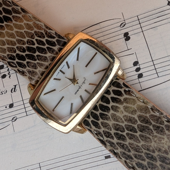 Jules And James gold Watch with Snake Print Strap - Picture 2 of 13